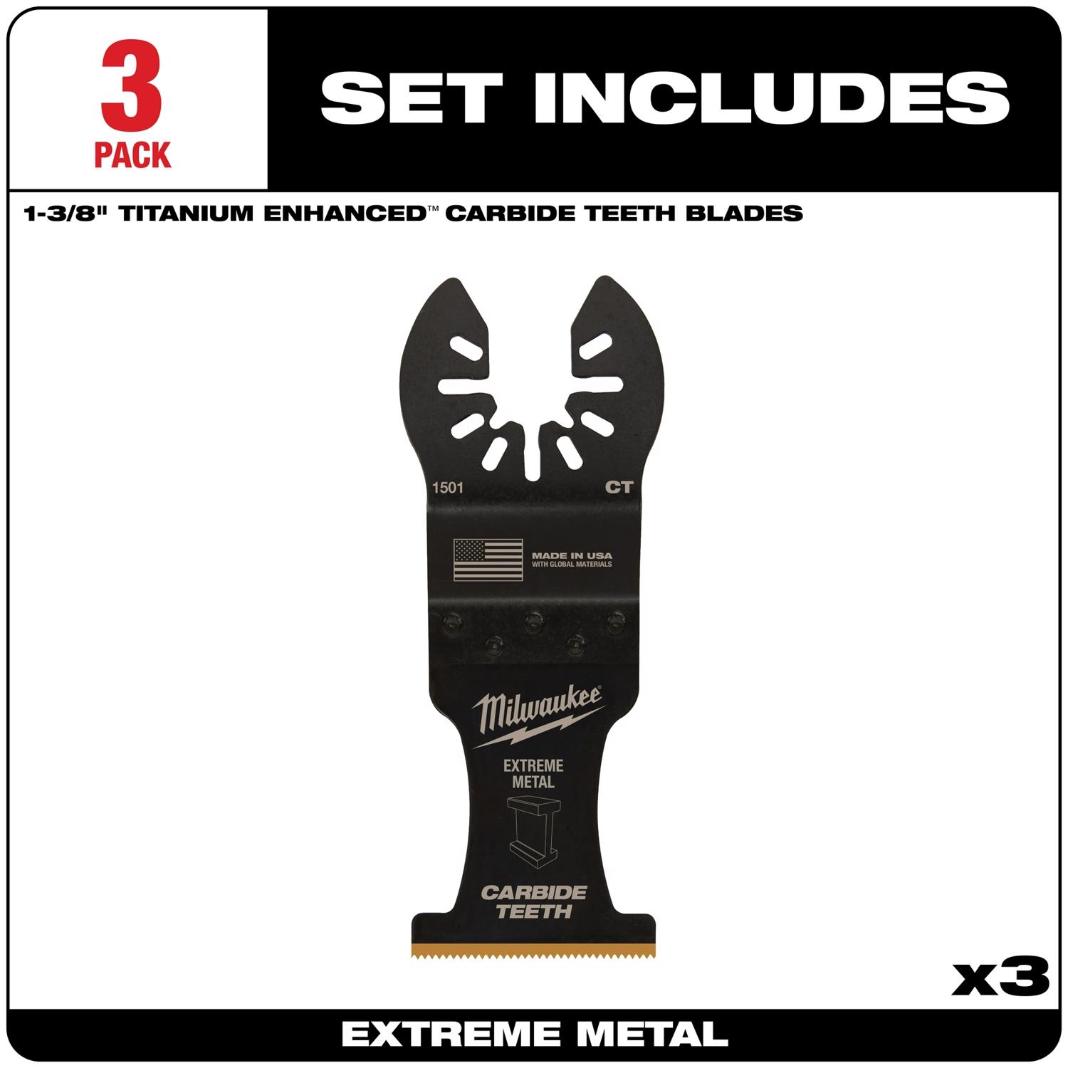 MW Open-Lok 3.58 in. L X 1-3/8 in. W Carbide Open-Lok Metal Blade Extreme Metal 3 pk