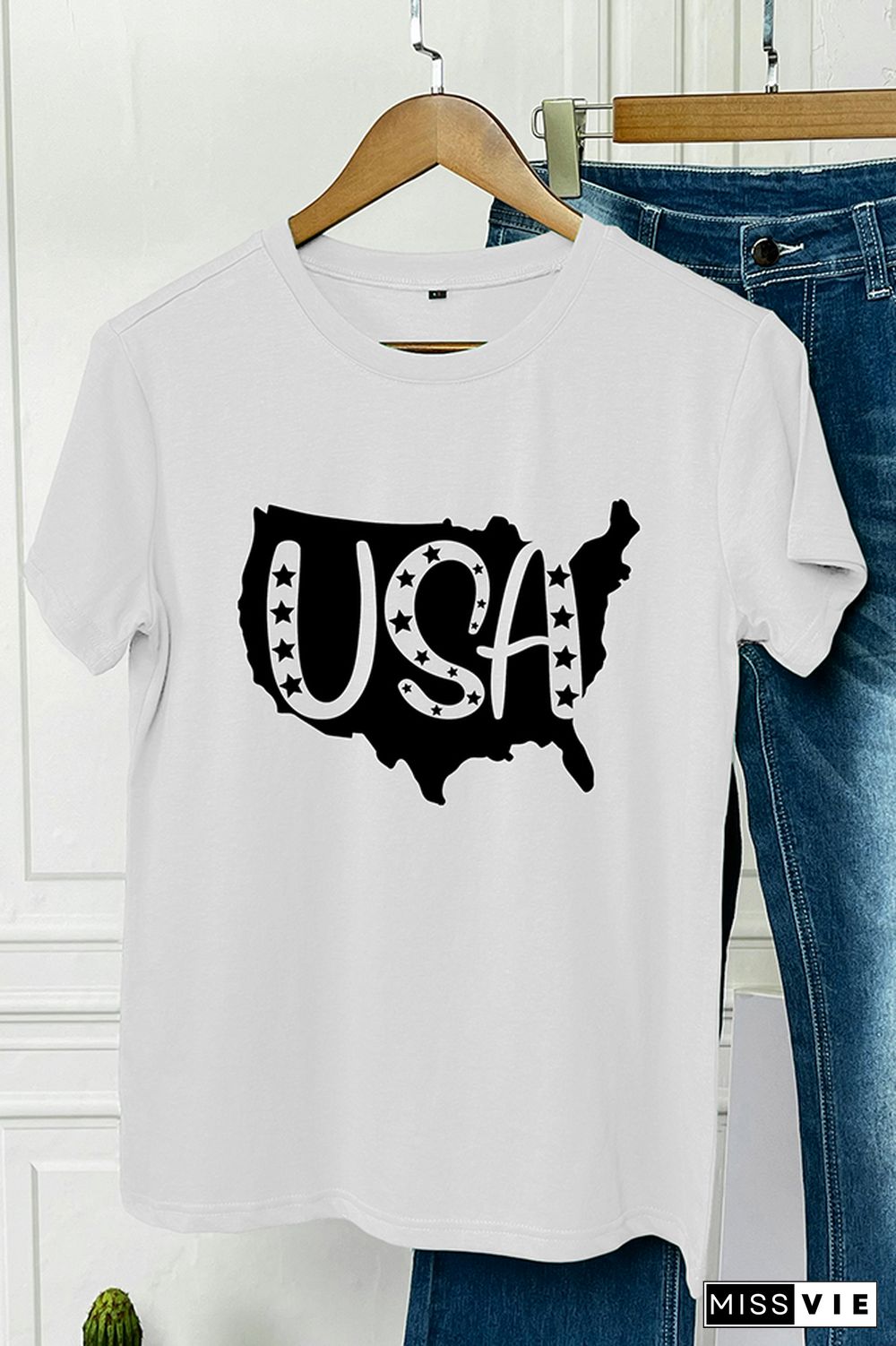 USA 4th of July Short Sleeve Graphic Tee Wholesale