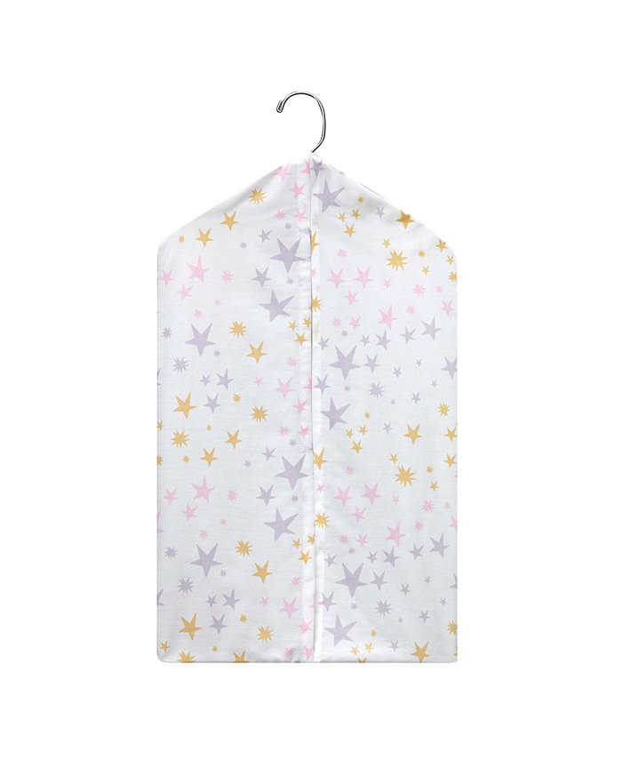 Bedtime Originals Rainbow Unicorn Pink Purple Gold Stars Diaper Stacker