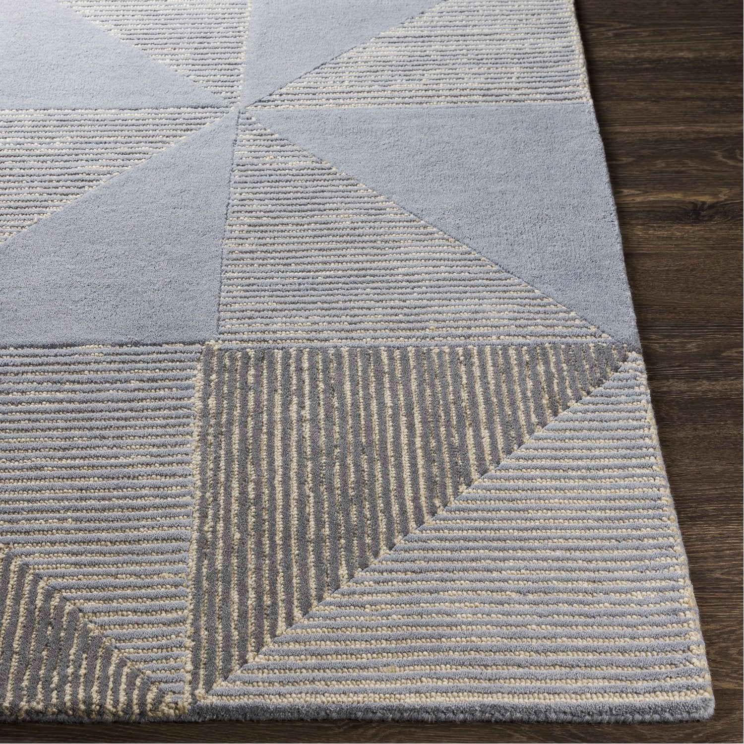 Kennedy Hand Tufted Rug in Navy, Taupe, Khaki, Charcoal, Denim