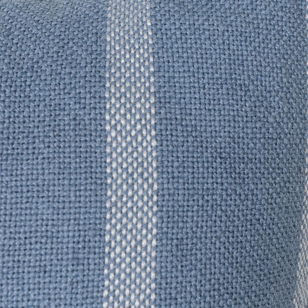 24x24 Inch Hand Woven Blue amp Light Blue Striped Outdoor Pillow Polyester With Polyester Fill By Foreside Home amp Garden