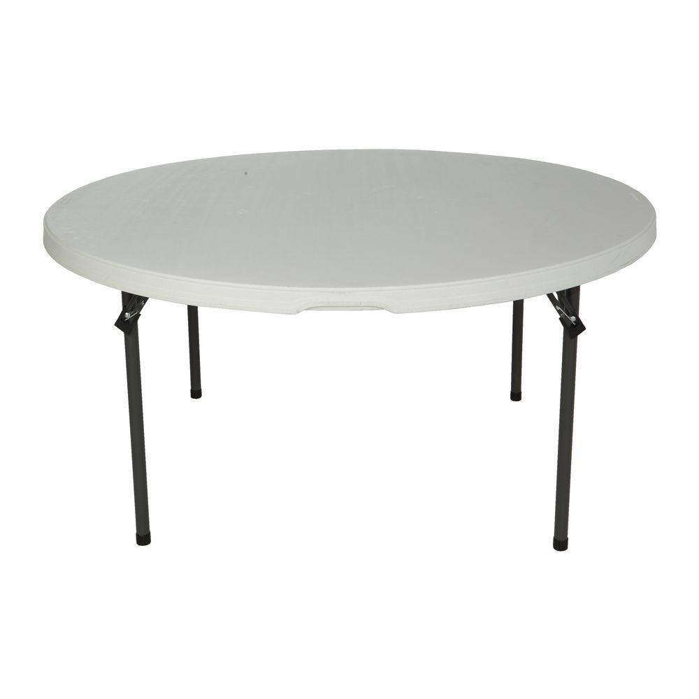 Lifetime 60 in. White Plastic Round Stackable Folding Table 280301