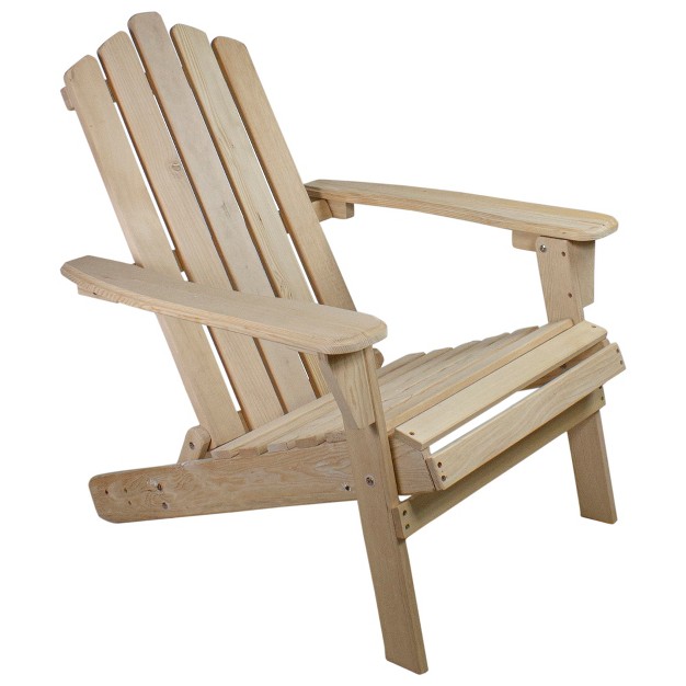 Natural Brown Classic Folding Wooden Adirondack Chair