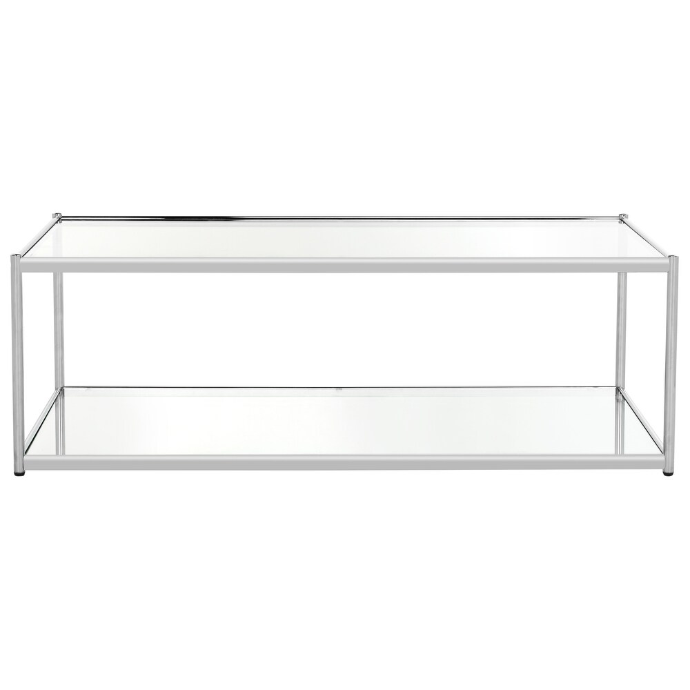 SAFAVIEH Zola Glass Chrome Coffee Table   51.2\