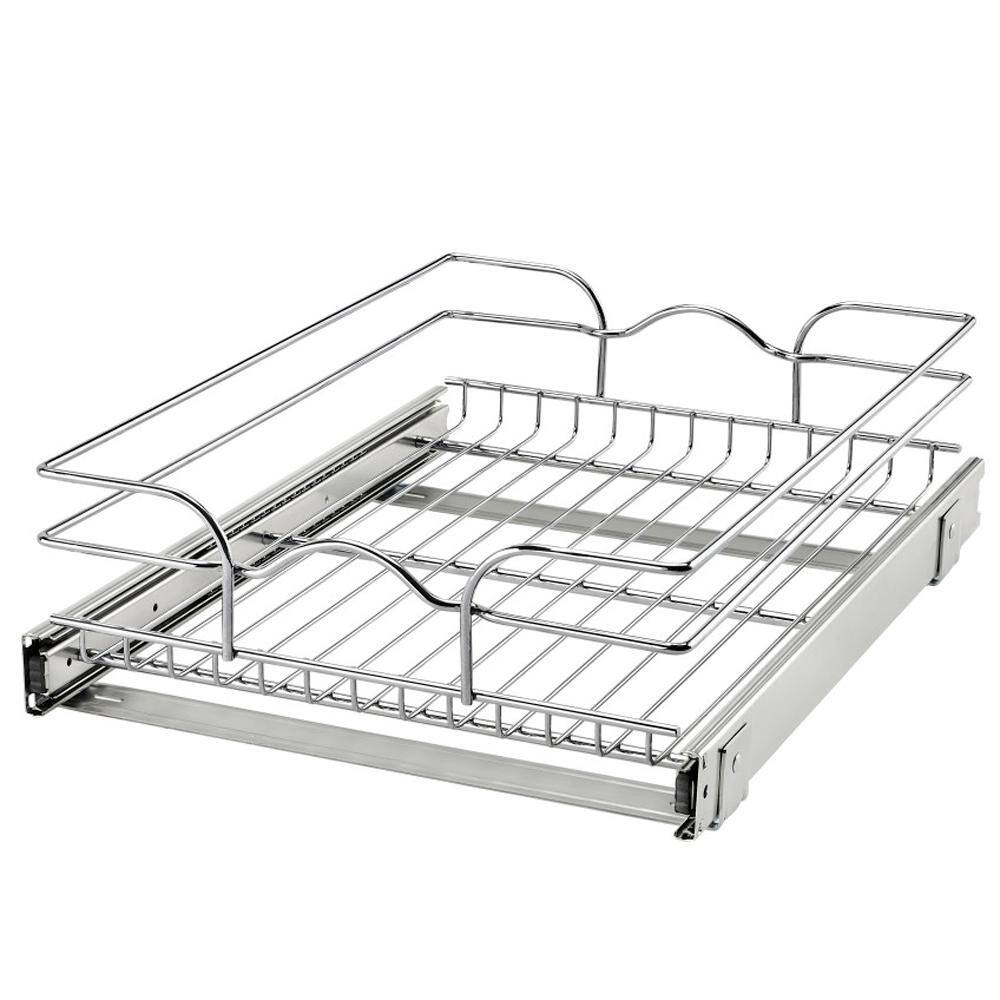 Rev-A-Shelf 15 in. x 20 in. Single Kitchen Cabinet Pull Out Wire Basket 5WB1-1520CR-1