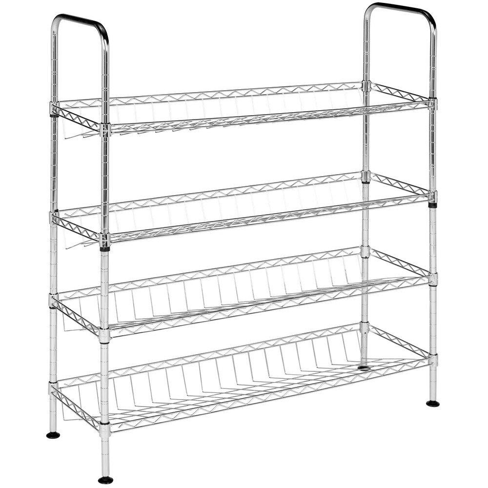 SAFAVIEH Storage Collection Lidia Chrome Wire Adjustable Shoe Rack   29.5\