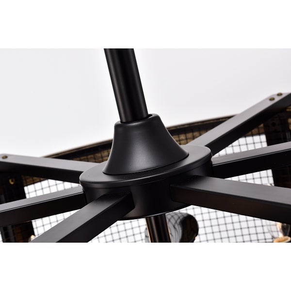 Samual Wood Grain Ceiling Fan 31-Inch 6-Light Geometric Metal Drum Shade (Includes Remote) Shopping - The Best Deals on Ceiling Fans | 37396872