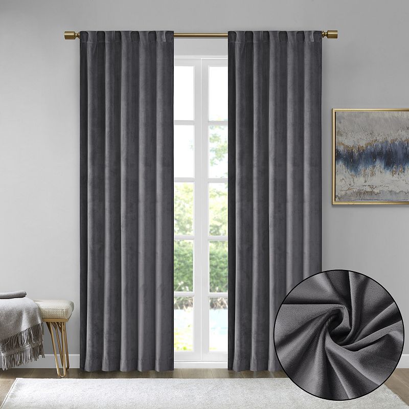 510 Design 2-pack Garett Room Darkening Velvet Rod Pocket Window Curtains