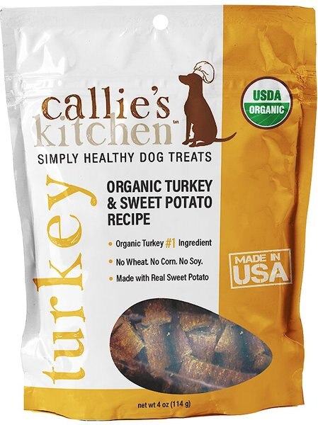 Callie's Kitchen Organic Turkey and Sweet Potato Recipe Dog Treats， 4-oz bag