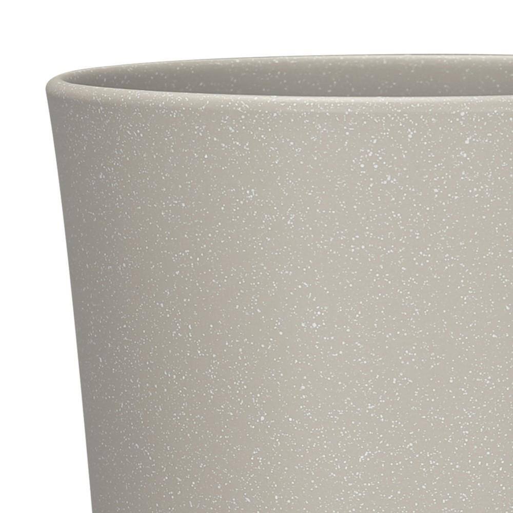 Vigoro 8 in. x 6.4 in. H Candace Sand Pedestal Resin Decorative Pot (8 in. D) with Drainage Holes PTJ7008PWJ