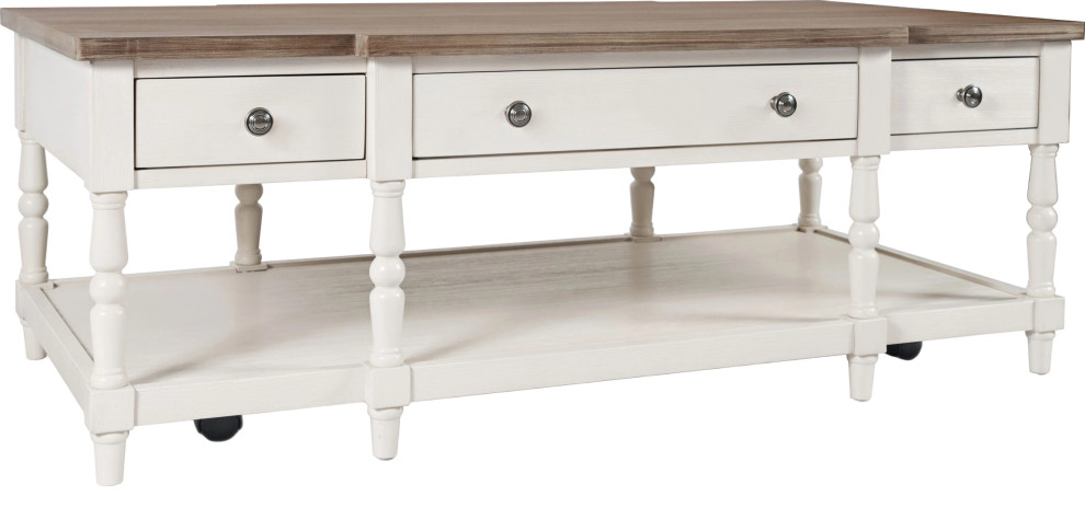 Grafton Farms 3 Drawer Coffee Table   French Country   Coffee Tables   by HedgeApple  Houzz