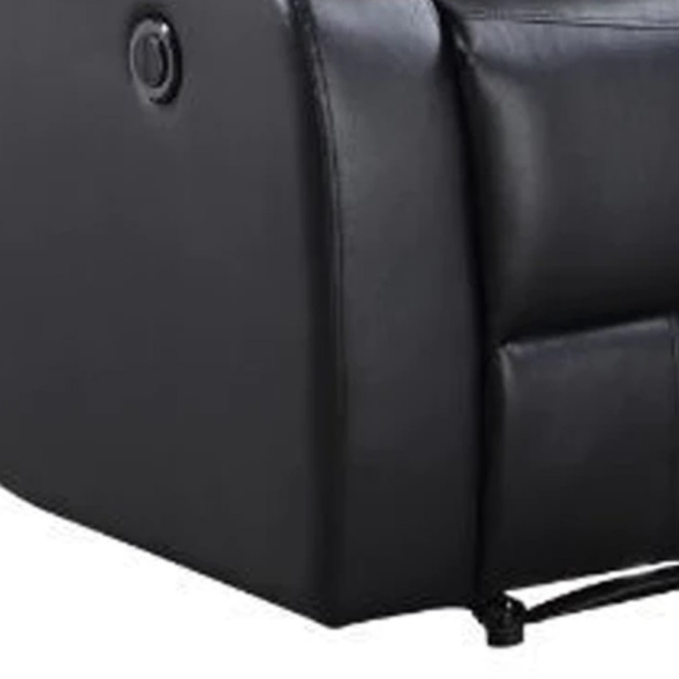 Power Recliner With Pocket Coil Seating And Pillow Top Arms Black  Saltoro   Contemporary   Recliner Chairs   by Uber Bazaar  Houzz