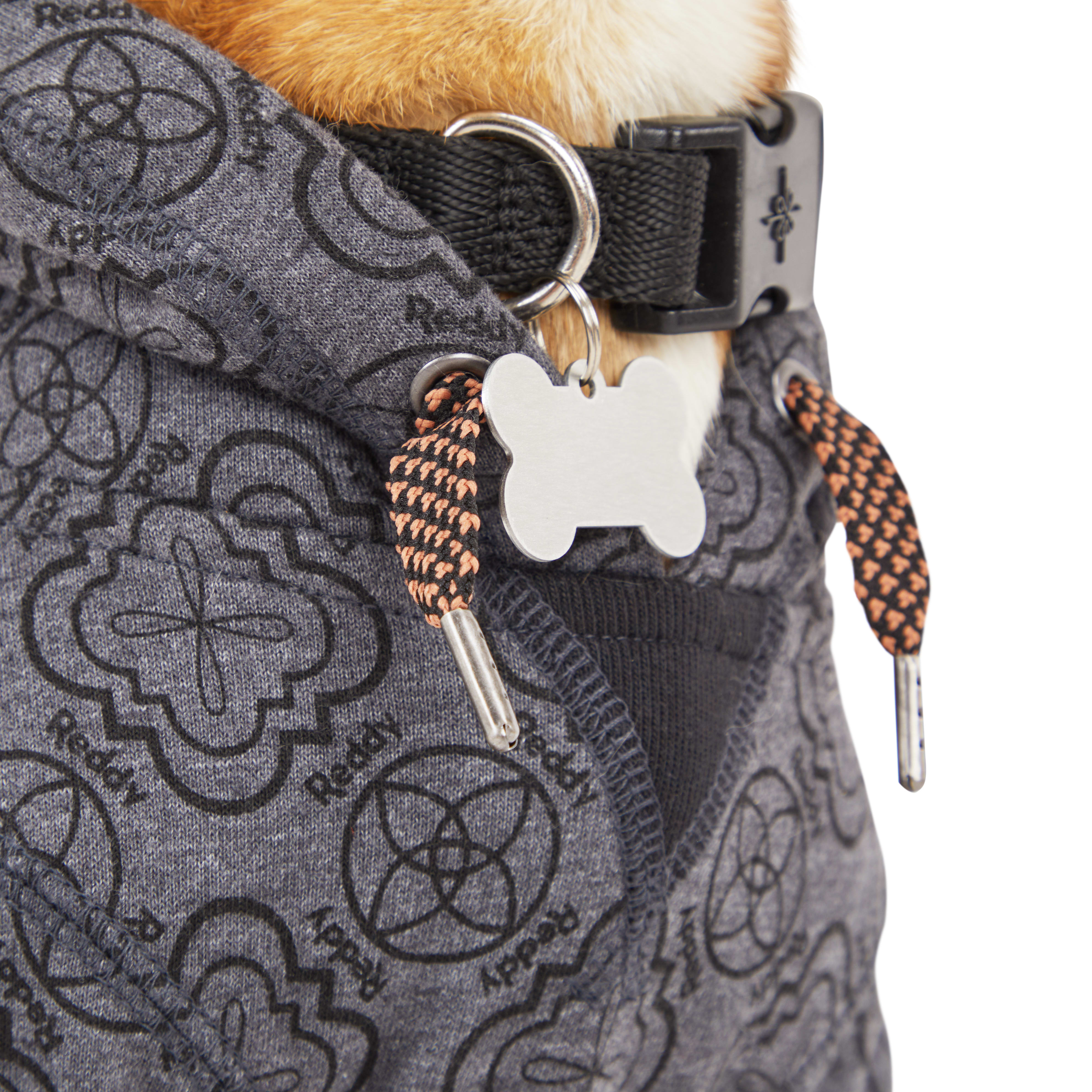 Reddy Charcoal Dog Hoodie， X-Small