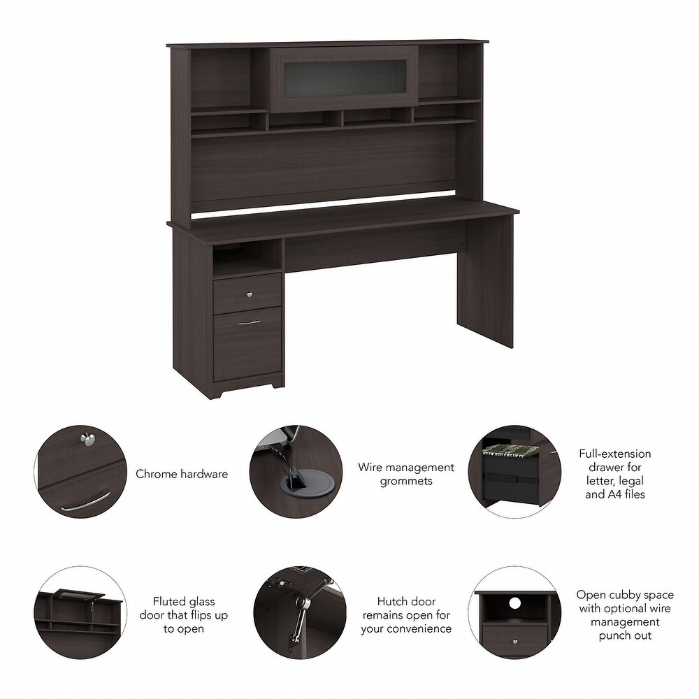 72W Computer Desk with Hutch and Drawers by Bush Furniture