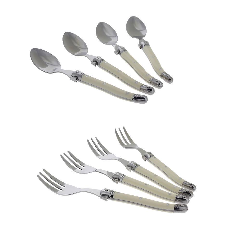 French Home 8-Piece Laguiole DessertCocktail Set with Faux Ivory Handles (Service for 4) GRP262