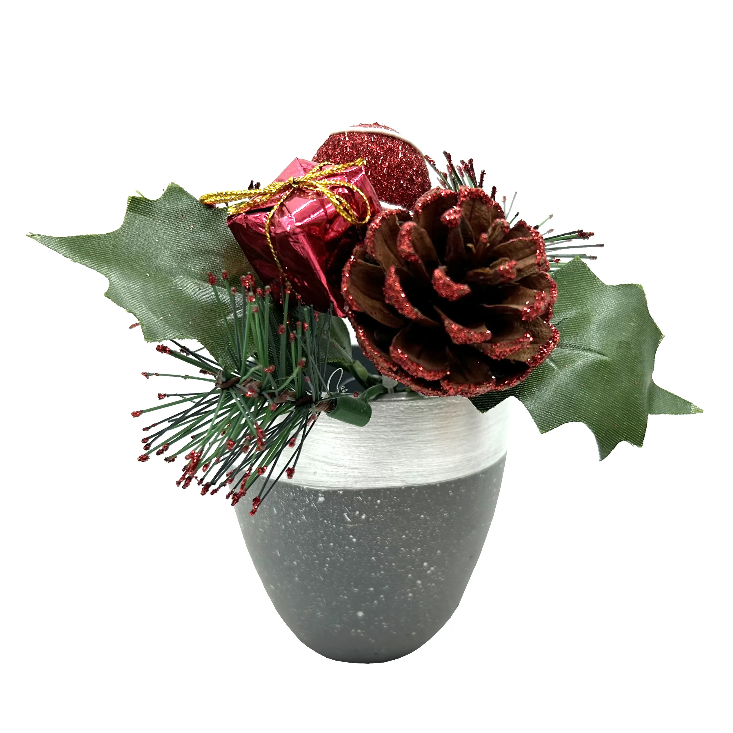 Christmas Decor Cement Artificial Flowers Plant Pots Garden Supplies for Backyard Decor