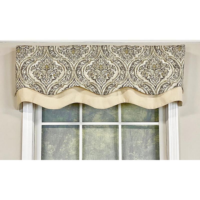 RLF Home Diamond Damask Glory Valance Rod Pocket， Layered