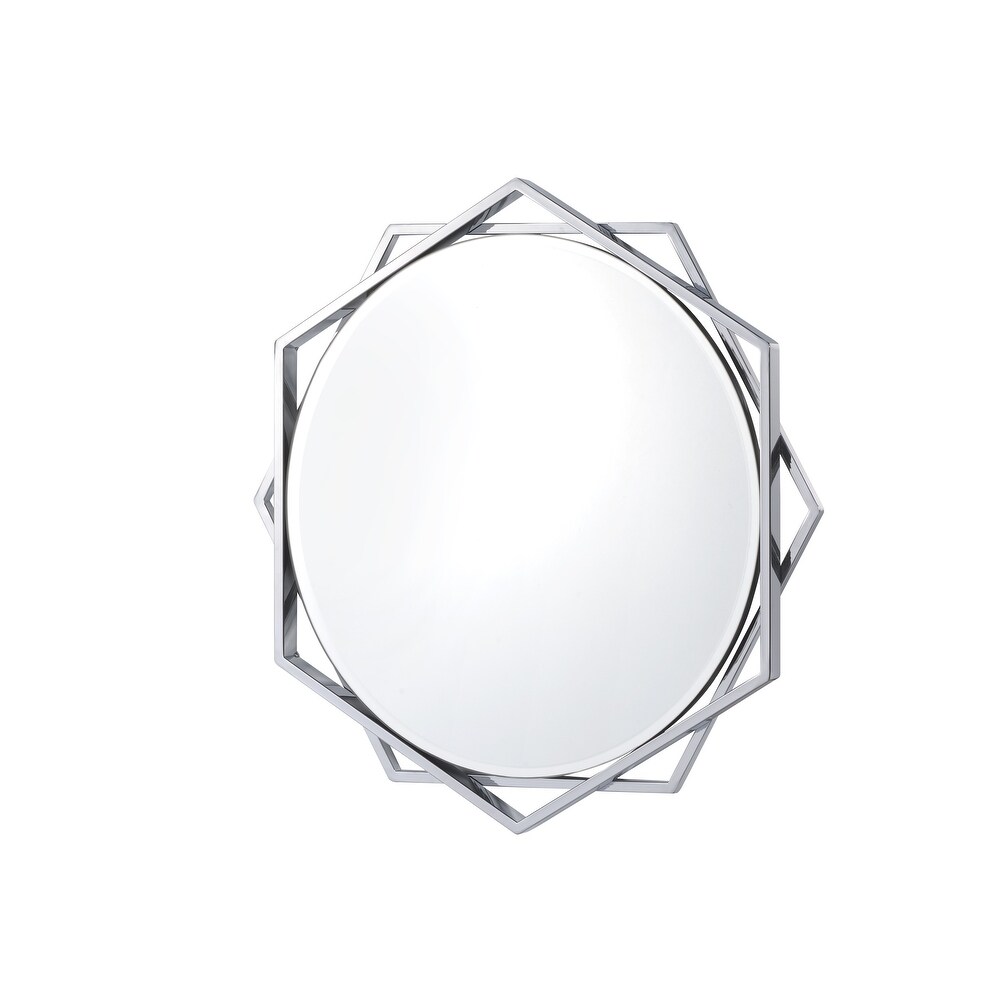 St Genies Contemporary Metal Beveled Wall Mirror by Carson Carrington