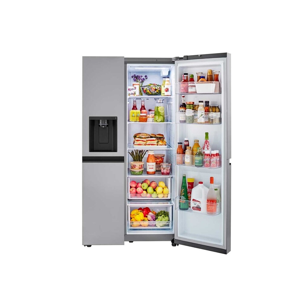 LG 27 cu. ft. Side by Side Refrigerator with Smooth Touch Ice Dispenser   Print Proof Stainless Steel