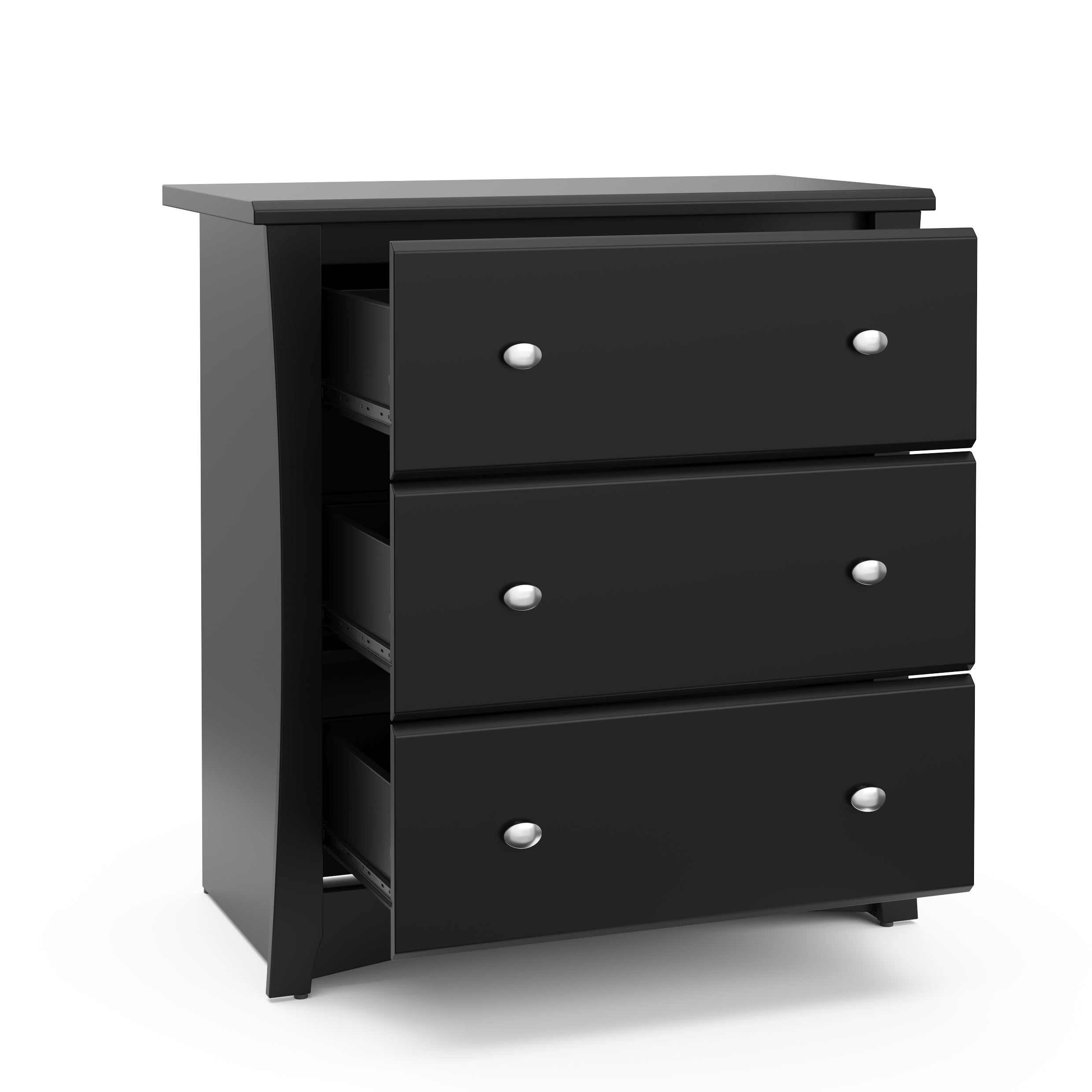 Storkcraft Crescent 3 Drawer Modern Dresser Black