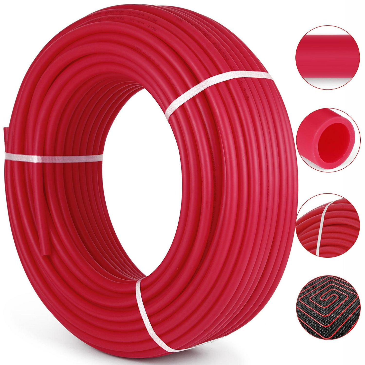 VEVOR Oxygen Barrier PEX Tubing  1/2 Inch X 500 Feet Tube Coil  EVOH PEX-B Pipe for Residential Commercial Radiant Floor Heating Pex Pipe (1/2 O2-Barrier， 500Ft/Red)