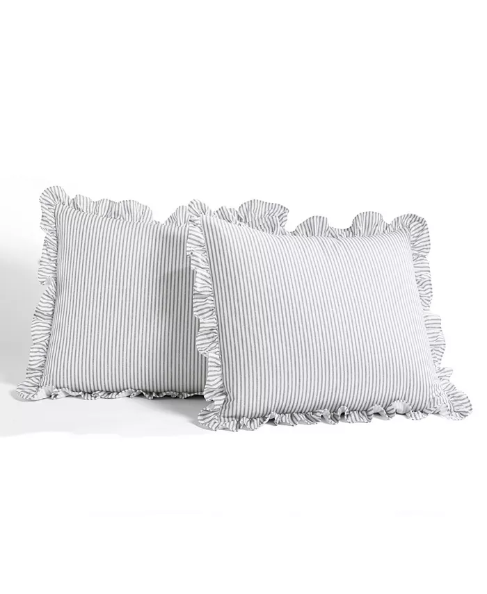 Lush Dandeacute;cor Ticking Stripe 2-Piece Twin Bedspread Set