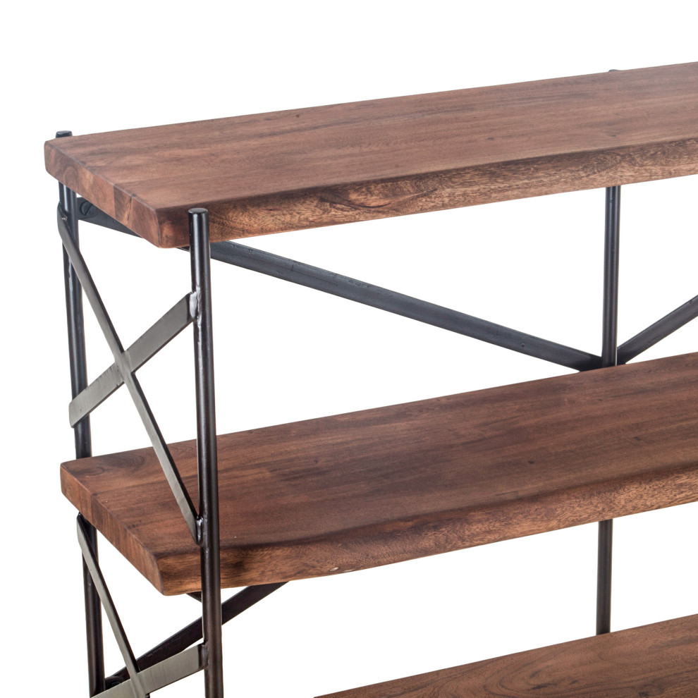 Blayne Live Edge Bookshelf   Industrial   Bookcases   by World Interiors  Houzz