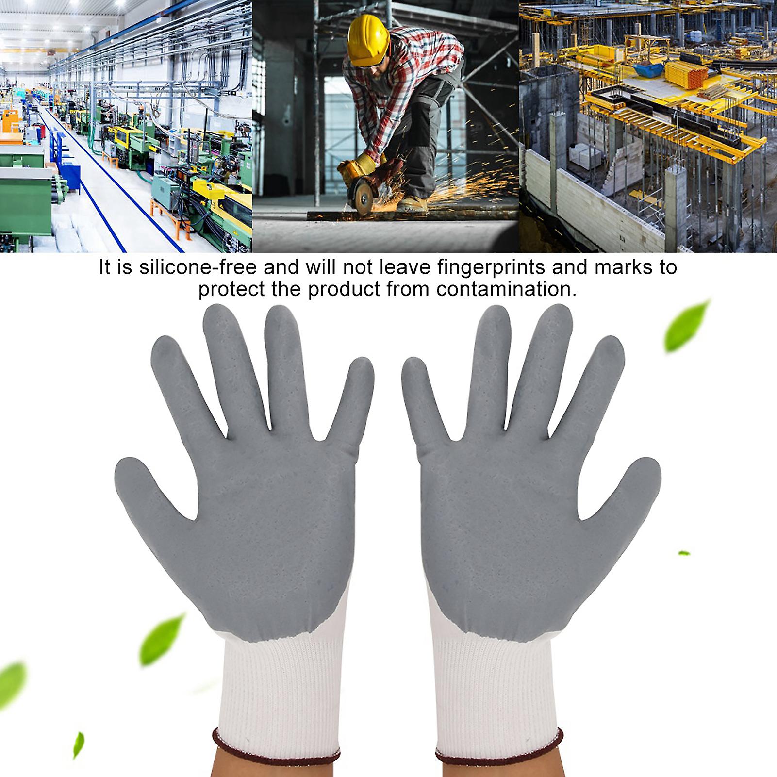 Universal Nylon Nitrile Coat Non Slip Wear Resistant Protective Gloves (m)