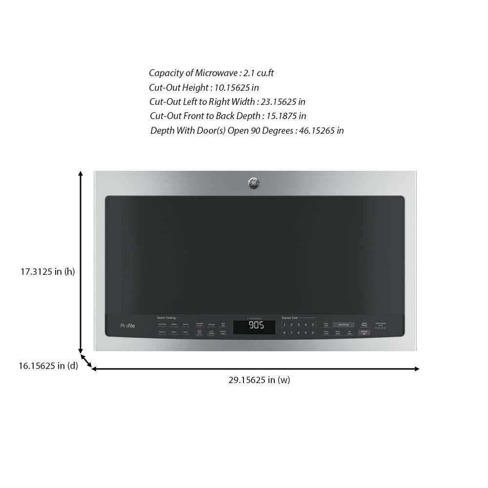 GE Profile Profile 21 cu ft Over the Range Microwave in Stainless Steel with Sensor Cooking