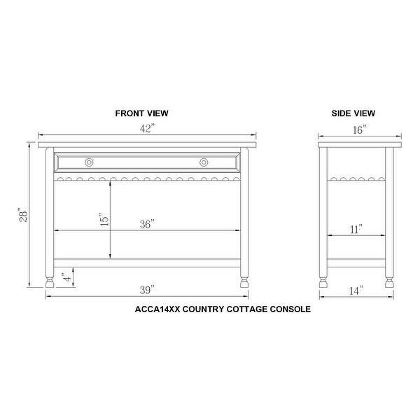 Alaterre Country Cottage Sofa Console Table