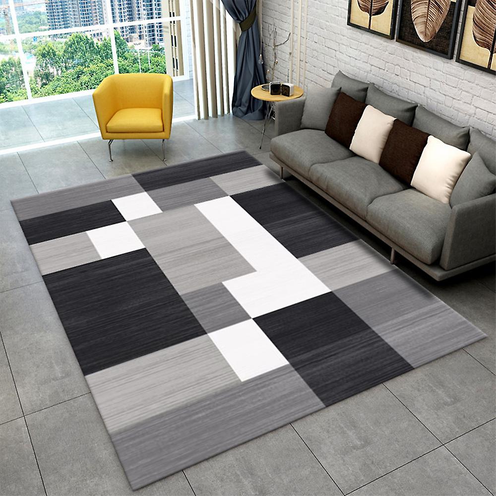 Born Pretty Modern Minimalist Style Living Room Carpet Home Geometric Floor Crystal Velvet Printing Floor Mat Bedroom Bedside Carpet