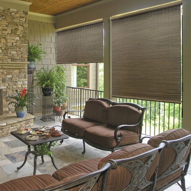 Outdoor Rayon From Bamboo Sunshades With Crank Driftwood Radiance