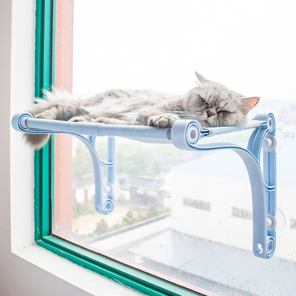 Blue Cat Window Perch Hammocks Space Saving Safety Pet Resting Window Sill Seat Bed 21.6