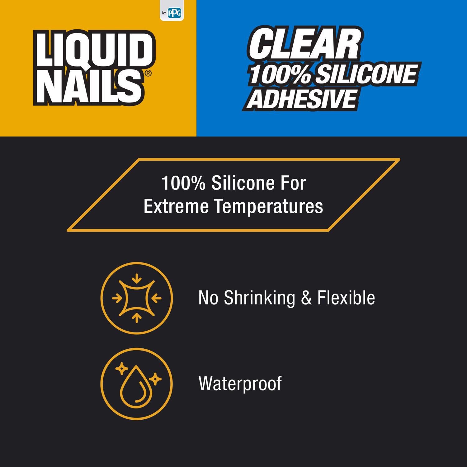 Liquid Nails Clear Small Projects High Strength Silicone Adhesive 2.5 oz