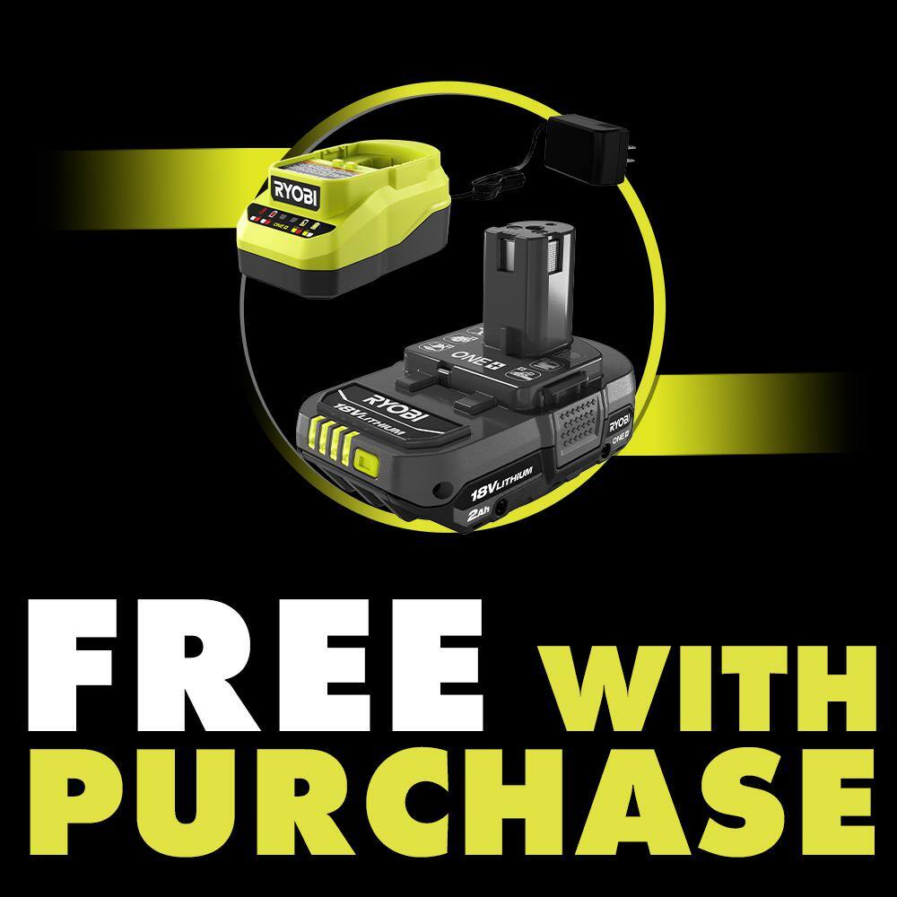 RYOBI ONE+ HP 18V Brushless 10 in. Chainsaw with ONE+ 18V 2.0 Ah Compact Battery and Charger P2502BTL-PSK005