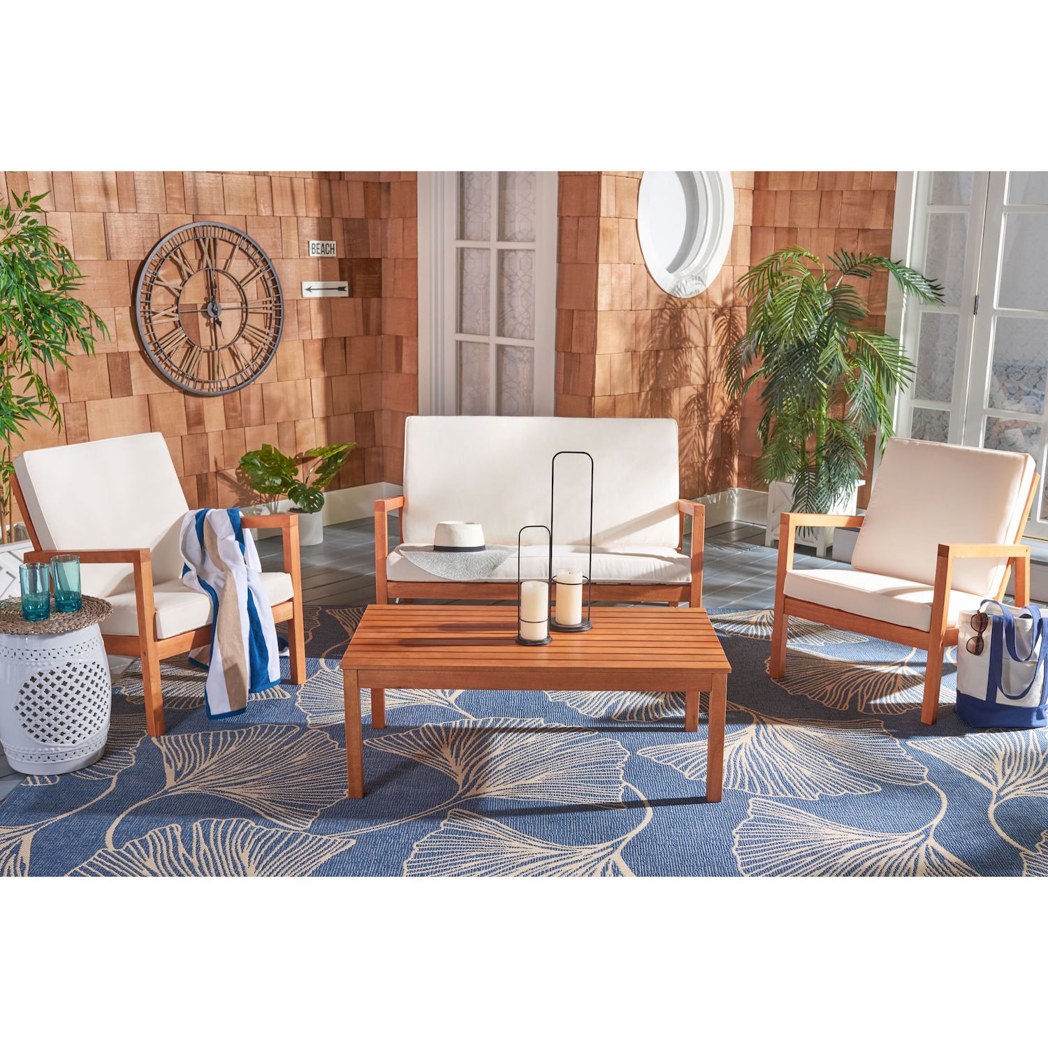 Safavieh Larence Loveseat， Chair， Coffee Table 4-piece Set