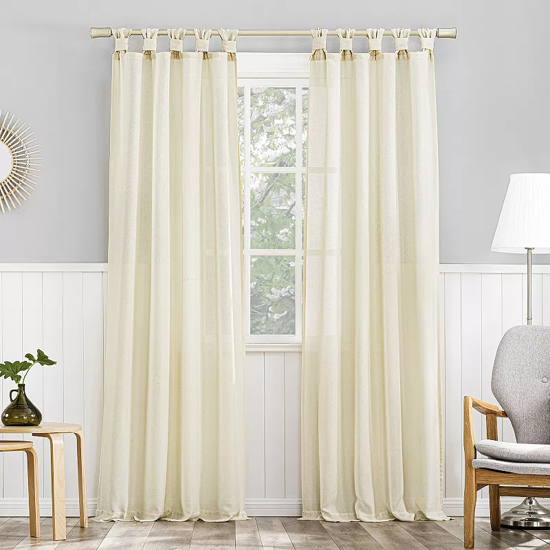 No. 918 Hathaway Semi-Sheer Twist Tab Top 1 Curtain Panel