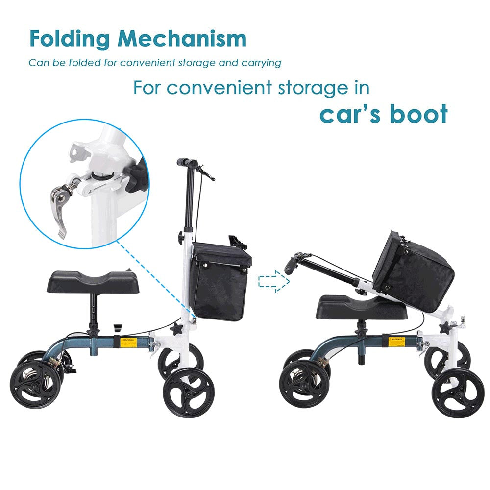 Yescom Knee Walker Scooter w/ Basket Foldable Medical Steerable