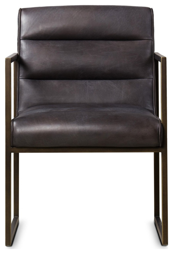 Paul Dining Arm Chair Saddle Brown   Modern   Dining Chairs   by Virgil Stanis Design  Houzz