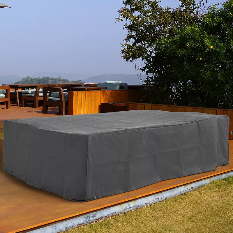 Outsunny 97 x 65 x 26 Weatherproof Outdoor Sectional Patio Furniture Cover with Ultimate Weather Protection Grey