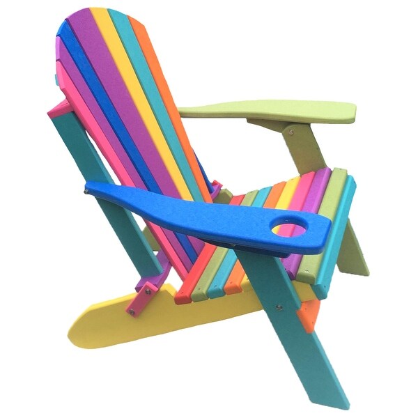 Kaleidoscrope Collection Poly Lumber Confetti Folding Adirondack Chair