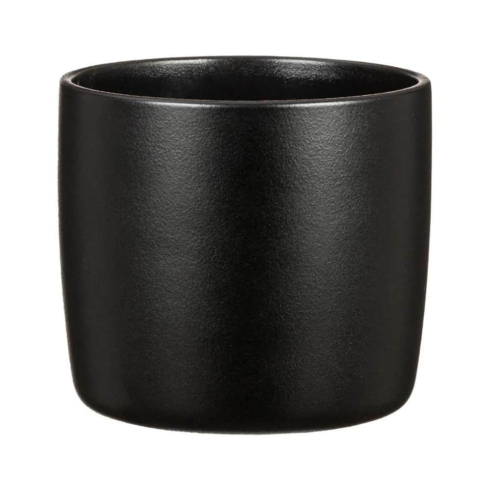 Vigoro 7.1 in. x 7.1 in. D x 6.3 in. H Eliana Small Black Ceramic Pot 57565