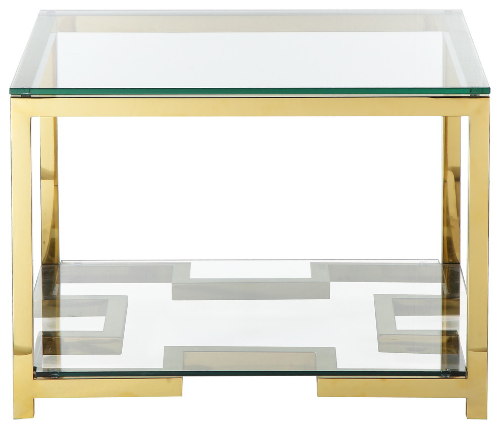 Nina Side Table  Gold   Contemporary   Side Tables And End Tables   by Pangea Home  Houzz