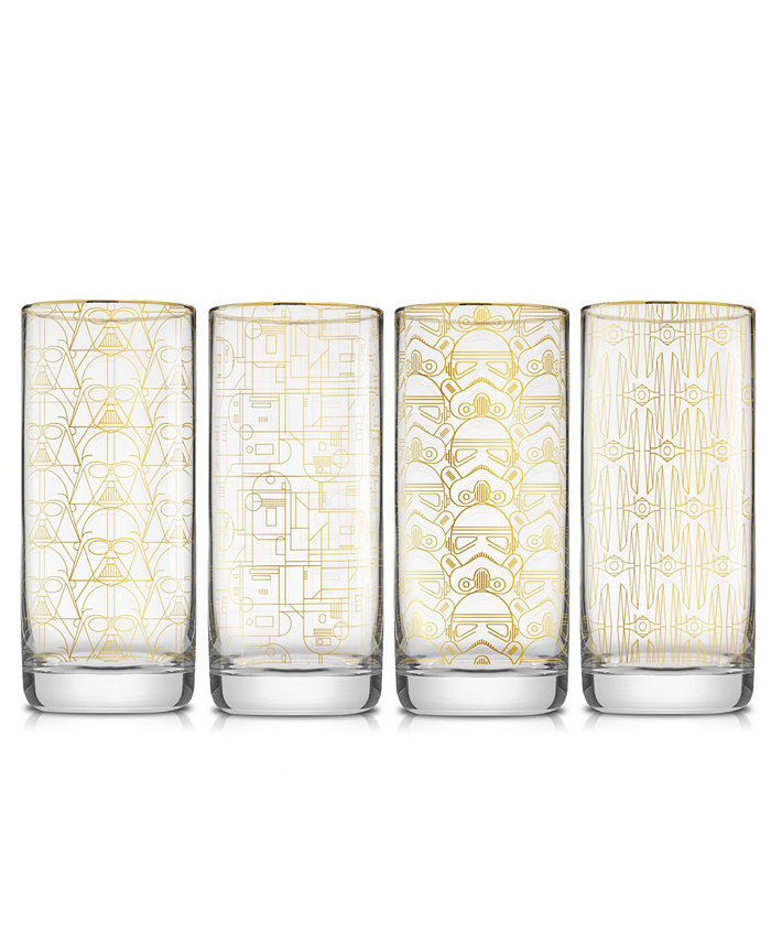 JoyJolt Star Wars Deco Tall Drinking Glass 4 Piece