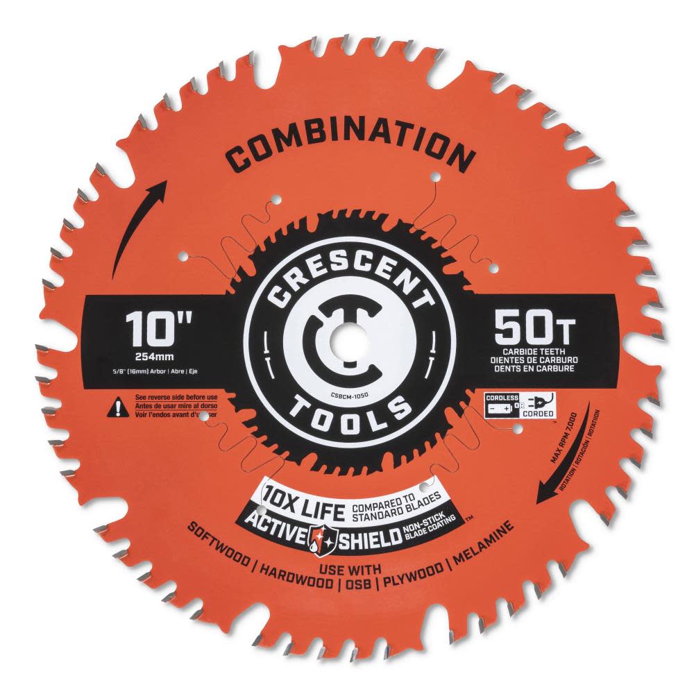 CRESCENT APEX Circular Saw Blade 10 x 50 Tooth Combination ;