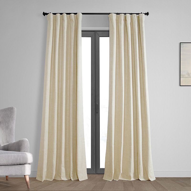 EFF Vintage Thermal Cross Linen Weave Max Blackout Window Curtain