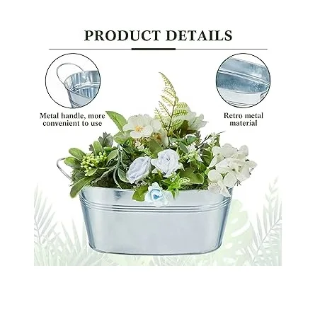 Superb Quality Handmade Galvanized Iron Round Planter Used for Outdoor Gardening Beach and Home Decor Gardening Supplies