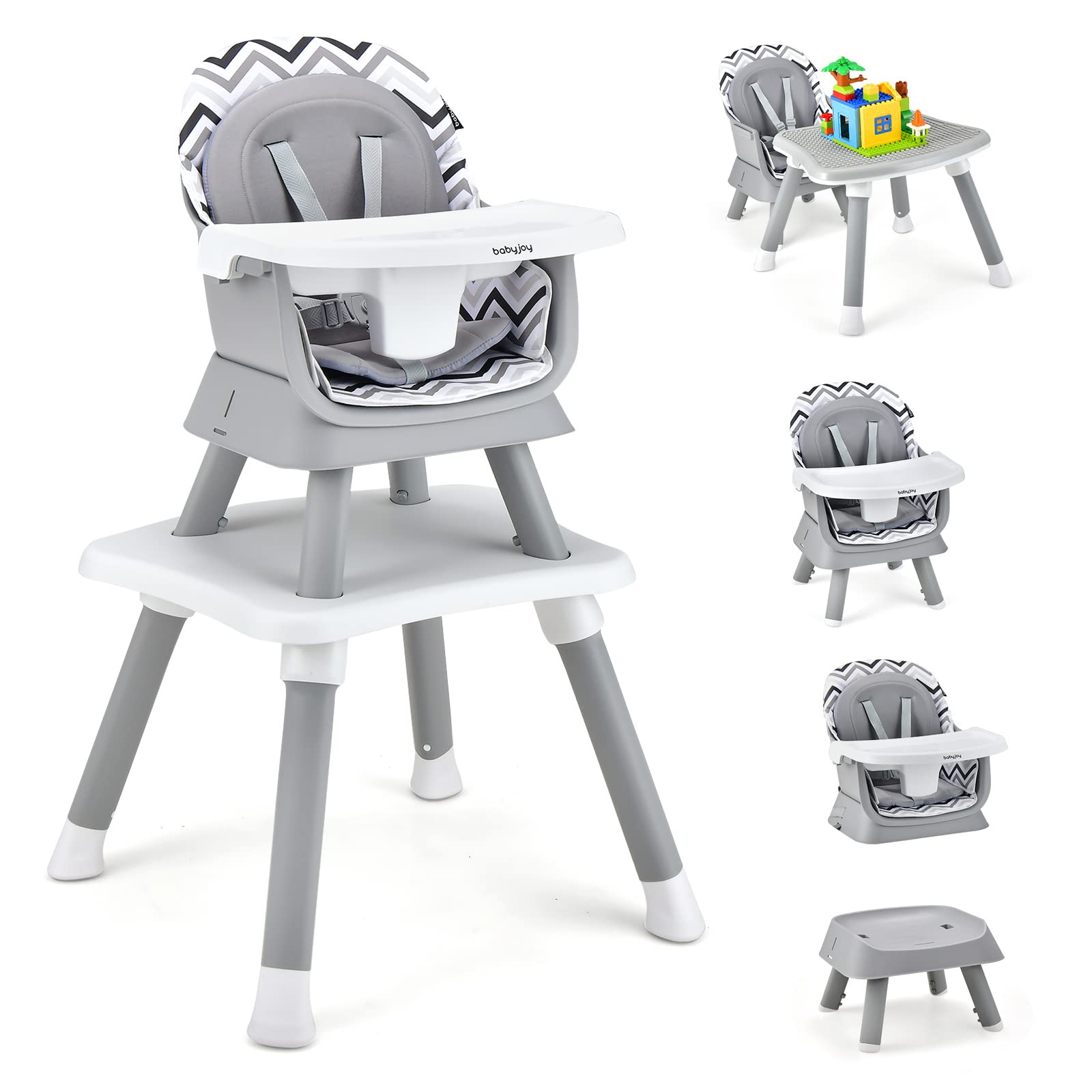 Costzon Baby High Chair, 8 in 1 Convertible Highchair for Babies & Toddlers