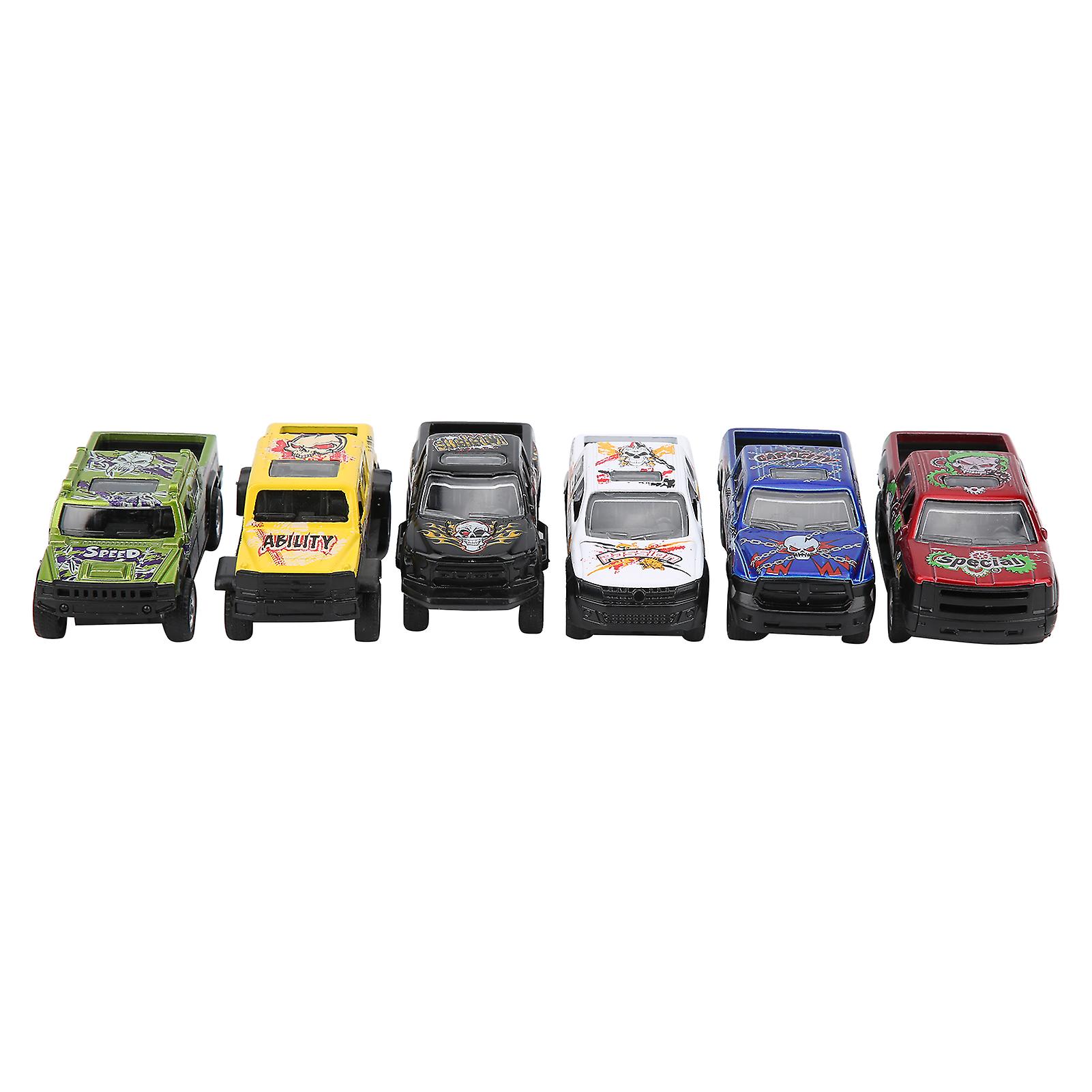 6pcs 1:64 Car Model Simulation Alloy Pickup Vehicle Set Pickup Truck Model Child Toy#1