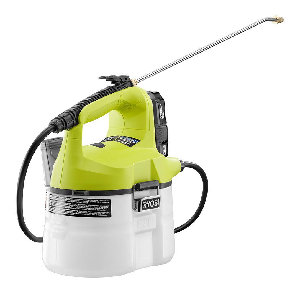 RYOBI ONE+ 18V Cordless Battery 4 Gal. Backpack and 1 Gal. Handheld Chemical Sprayers with 2.0 Ah 1.3 Ah Battery and Charger P2860-2810